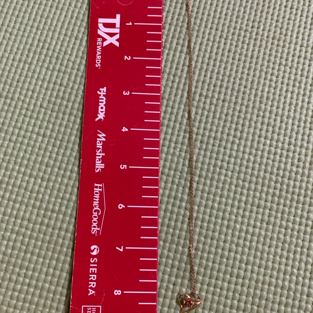 Vtg Yellow Gold Filled KREMENTZ Heart and Rose Women's Pendant Necklace - Picture 6 of 6